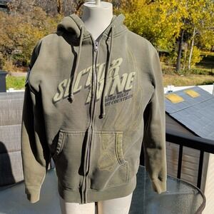 Men's Sector Nine Army Green Size Small Zip Up Hoodie Jacket Organic Cotton